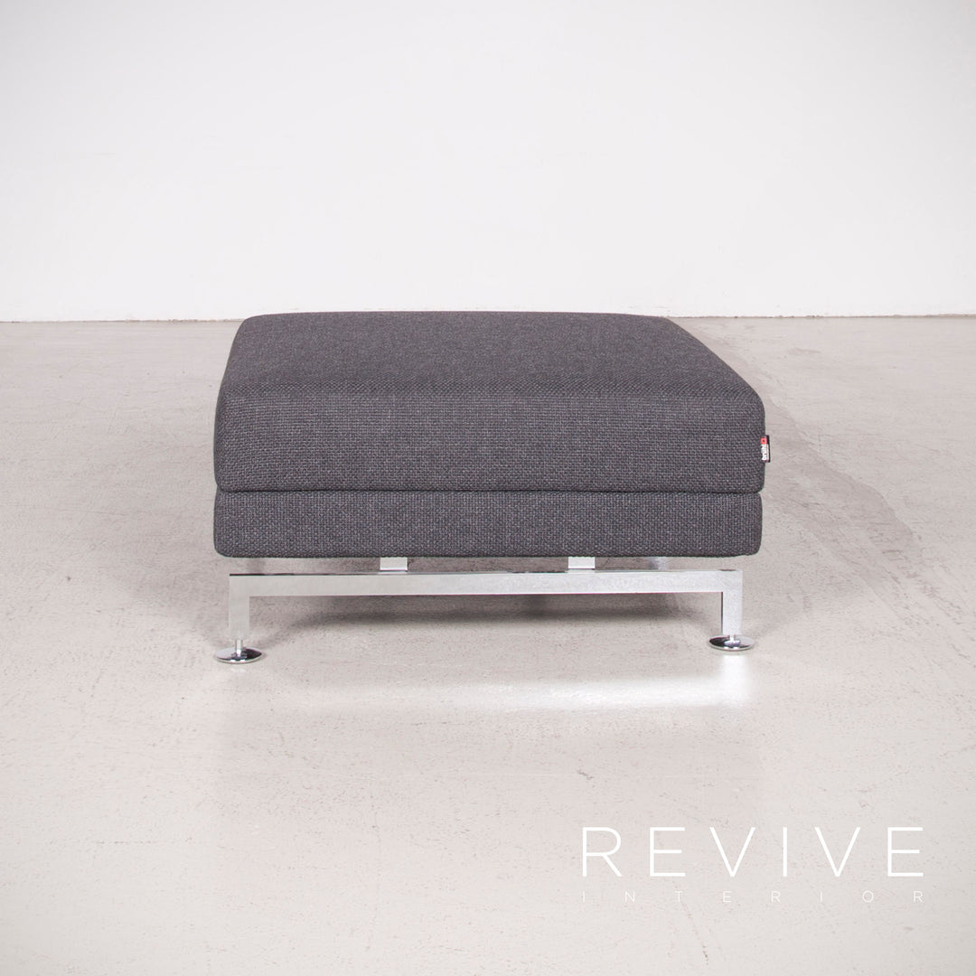 Brühl Moule Stoff Hocker Grau Chrom #7943