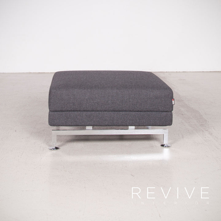 Brühl Moule Stoff Hocker Grau Chrom #7943