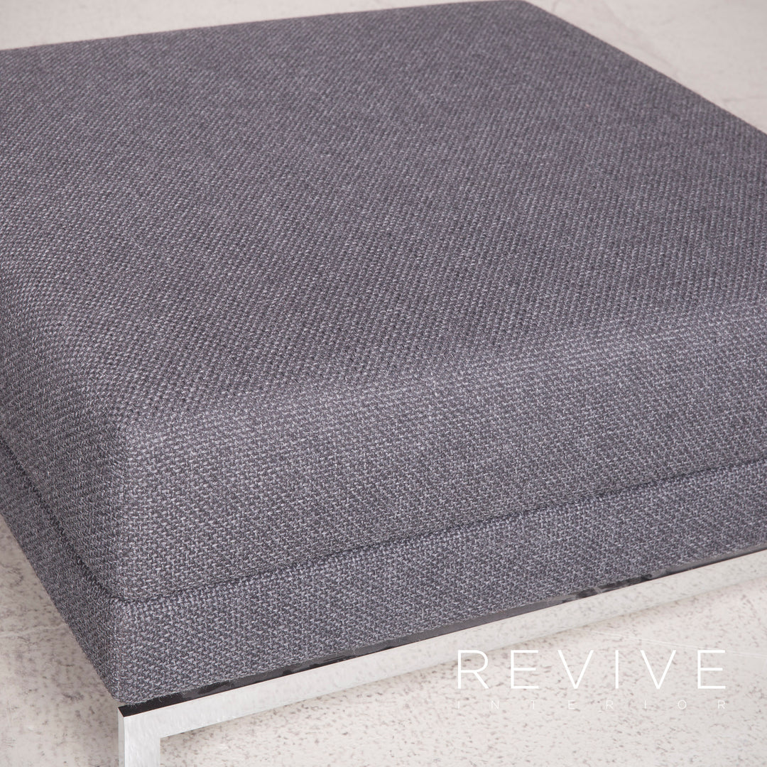 Brühl Moule Designer Stoff Sofa Grau Ecksofa Hocker Couch Chrom #8152