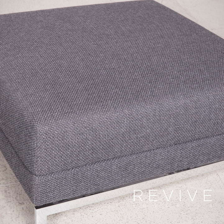 Brühl Moule Designer Stoff Sofa Grau Ecksofa Hocker Couch Chrom #8152