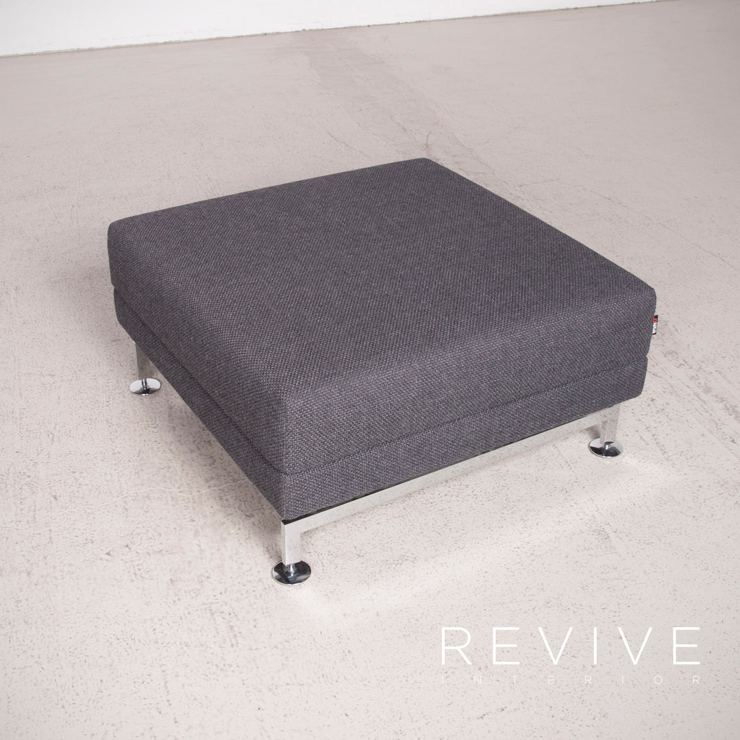 Brühl Moule Stoff Hocker Grau Chrom #7943