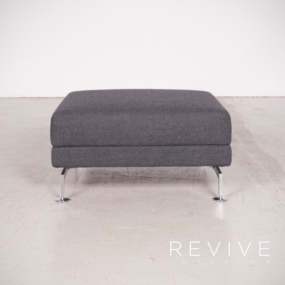 Brühl Moule Designer Stoff Sofa Grau Ecksofa Hocker Couch Chrom #8152