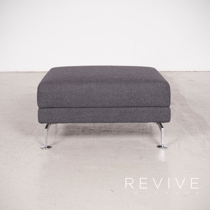 Brühl Moule Designer Stoff Sofa Grau Ecksofa Hocker Couch Chrom #8152