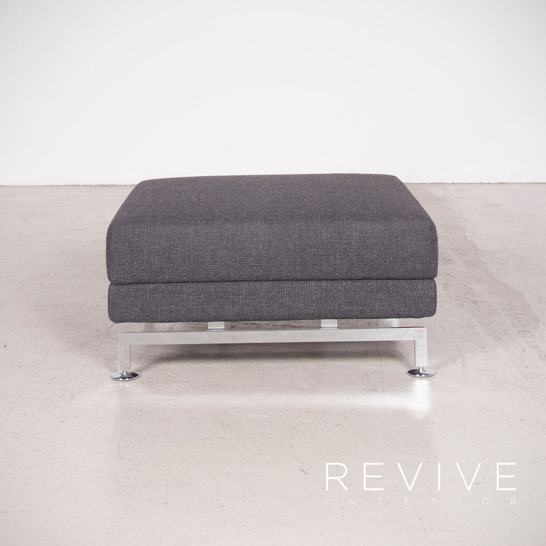 Brühl Moule Stoff Hocker Grau Chrom #7943