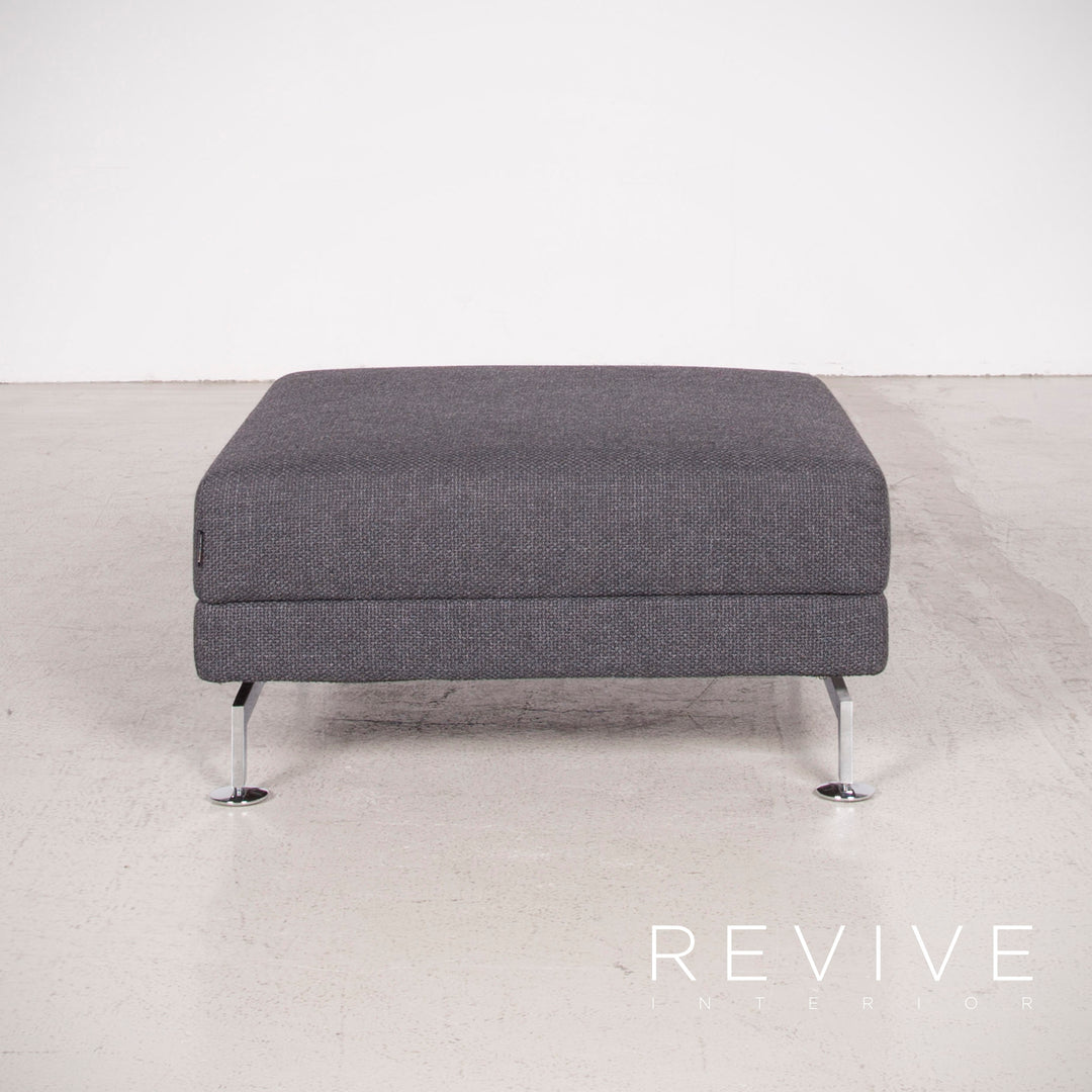 Brühl Moule Stoff Hocker Grau Chrom #7943