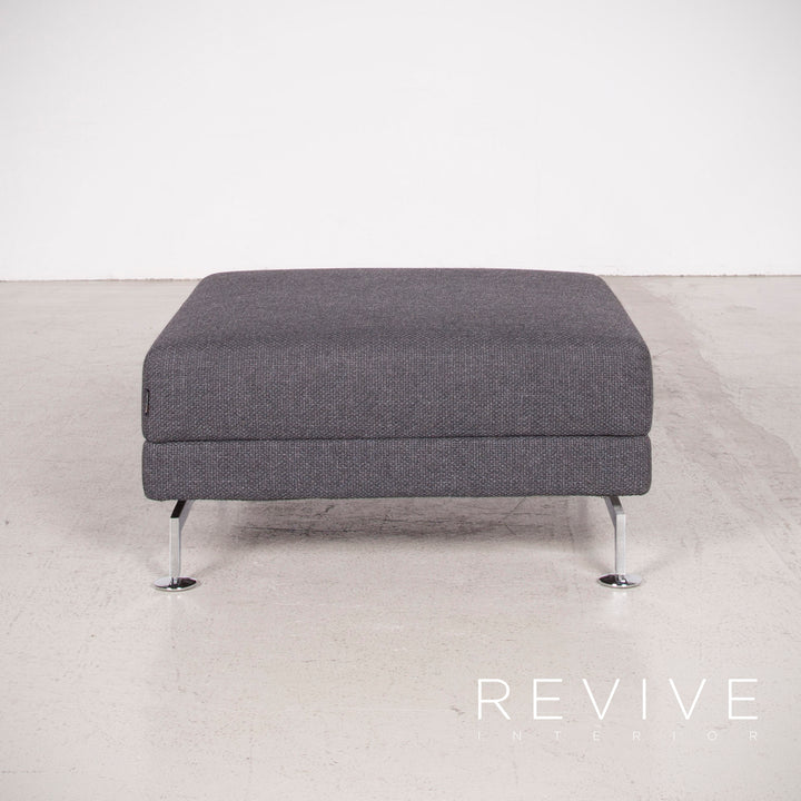 Brühl Moule Stoff Hocker Grau Chrom #7943