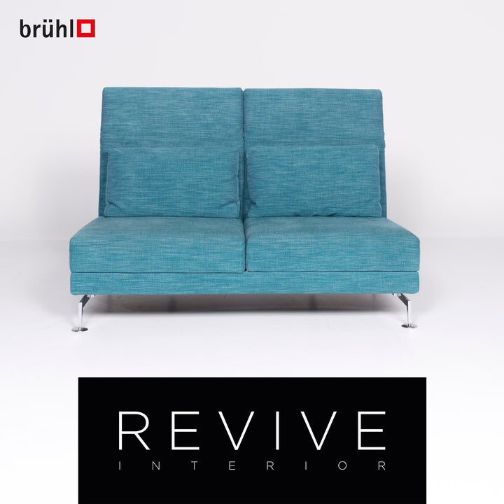 Brühl Moule Designer Stoff Sofa Blau Zweisitzer Couch Funktion #8424