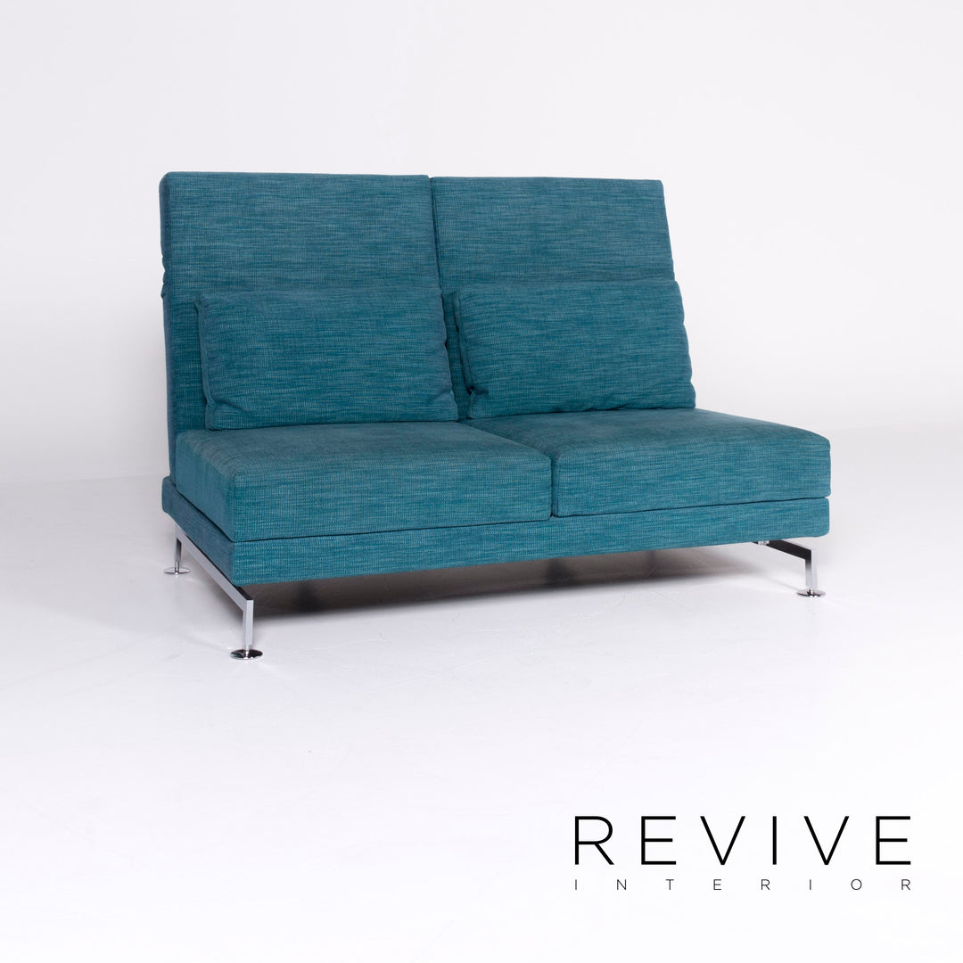Brühl Moule Designer Stoff Sofa Blau Zweisitzer Couch Funktion #8424