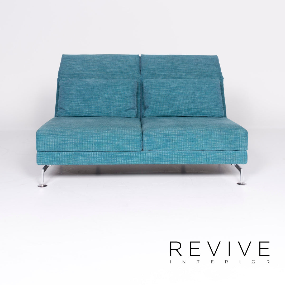 Brühl Moule Designer Stoff Sofa Blau Zweisitzer Couch Funktion #8424