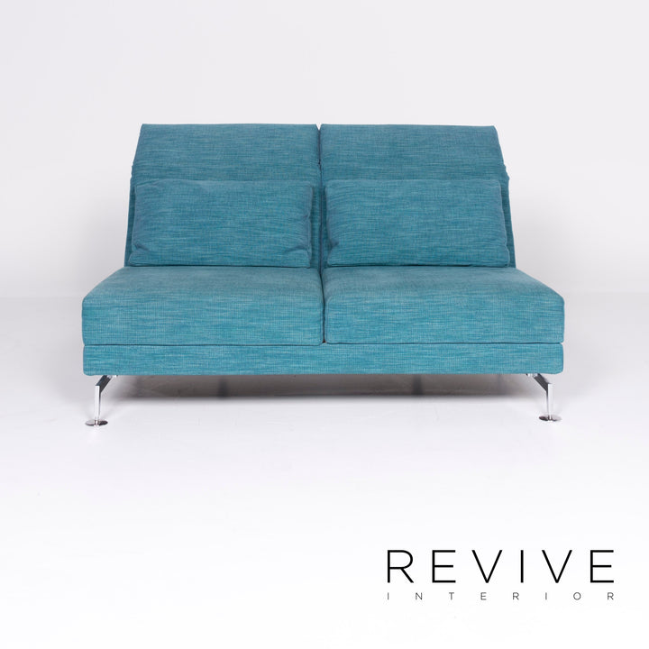 Brühl Moule Designer Stoff Sofa Blau Zweisitzer Couch Funktion #8424