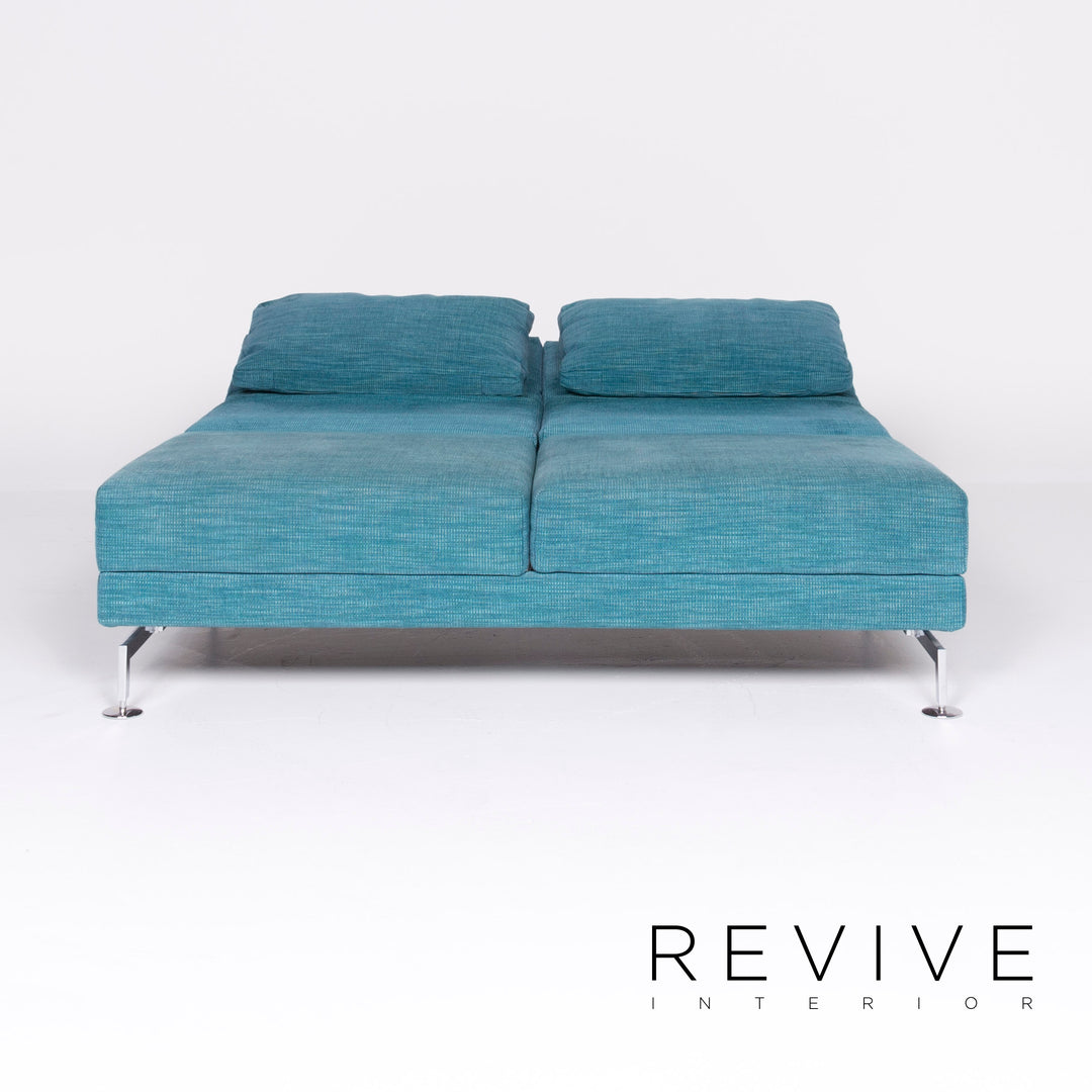 Brühl Moule Designer Stoff Sofa Blau Zweisitzer Couch Funktion #8424