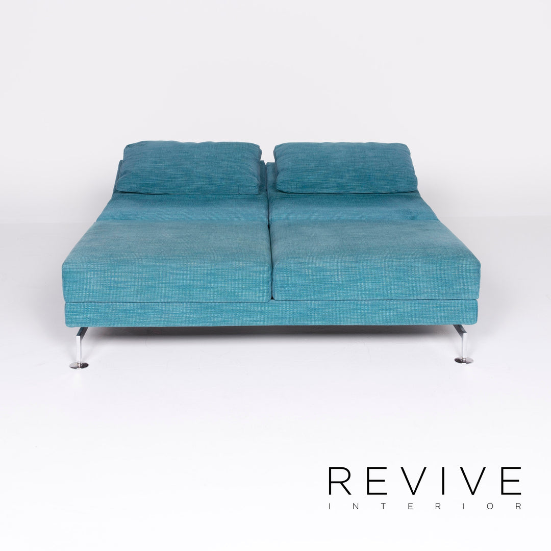 Brühl Moule Designer Stoff Sofa Blau Zweisitzer Couch Funktion #8424