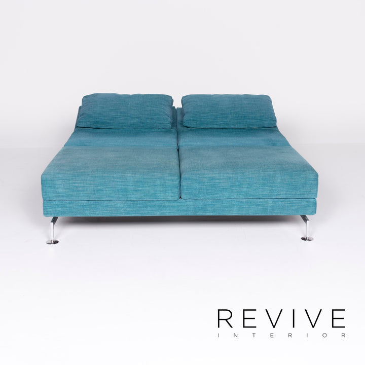 Brühl Moule Designer Stoff Sofa Blau Zweisitzer Couch Funktion #8424