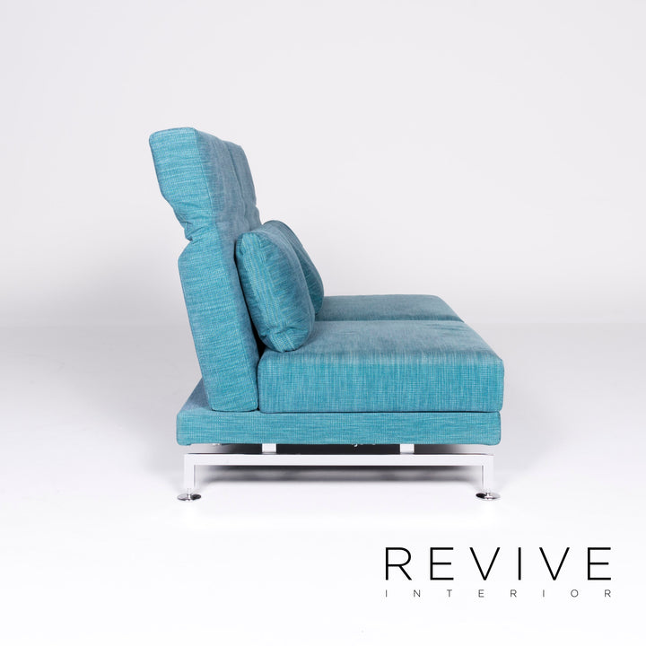 Brühl Moule Designer Stoff Sofa Blau Zweisitzer Couch Funktion #8424