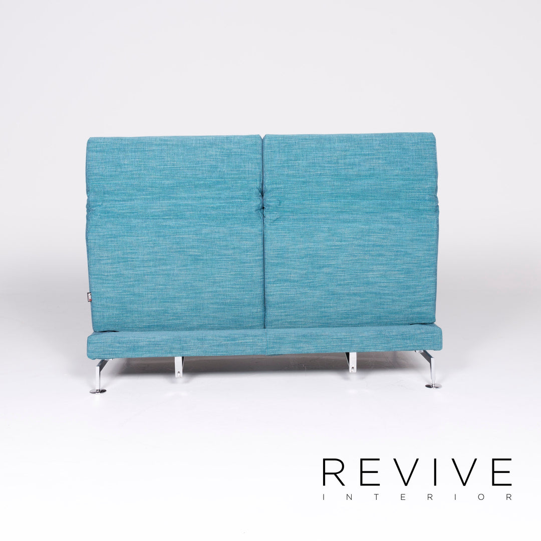 Brühl Moule Designer Stoff Sofa Blau Zweisitzer Couch Funktion #8424
