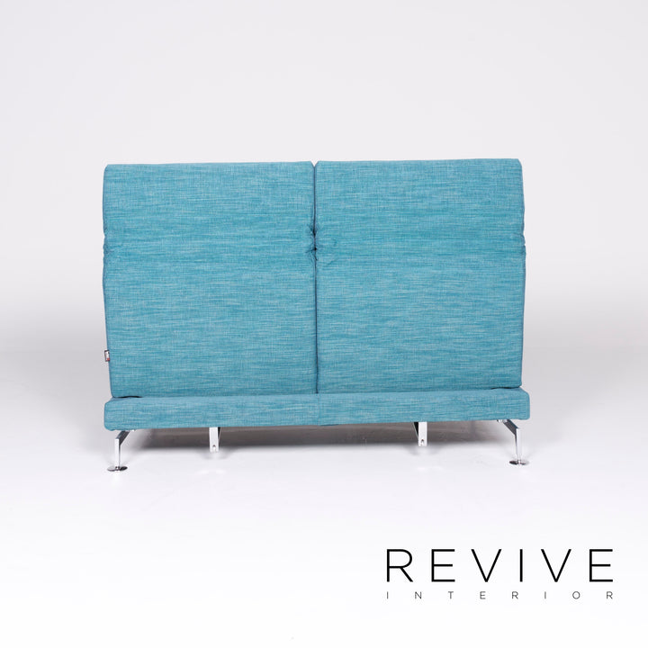 Brühl Moule Designer Stoff Sofa Blau Zweisitzer Couch Funktion #8424