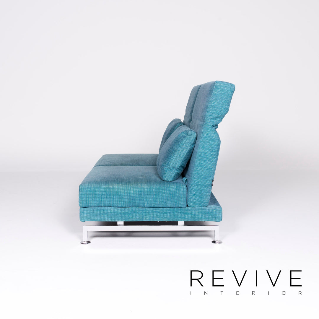 Brühl Moule Designer Stoff Sofa Blau Zweisitzer Couch Funktion #8424
