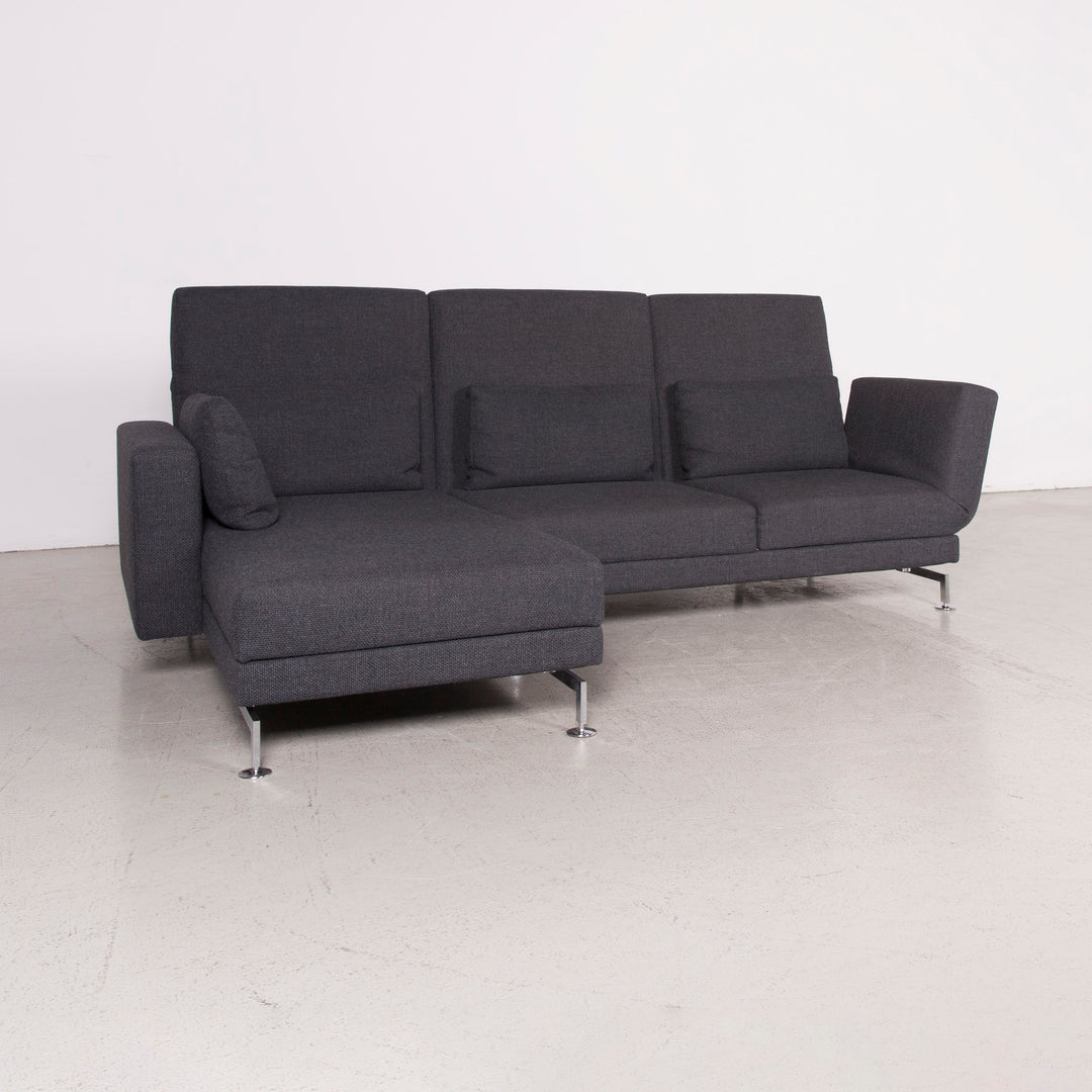 Brühl Moule Designer Stoff Sofa Grau Ecksofa Hocker Couch Chrom #8152