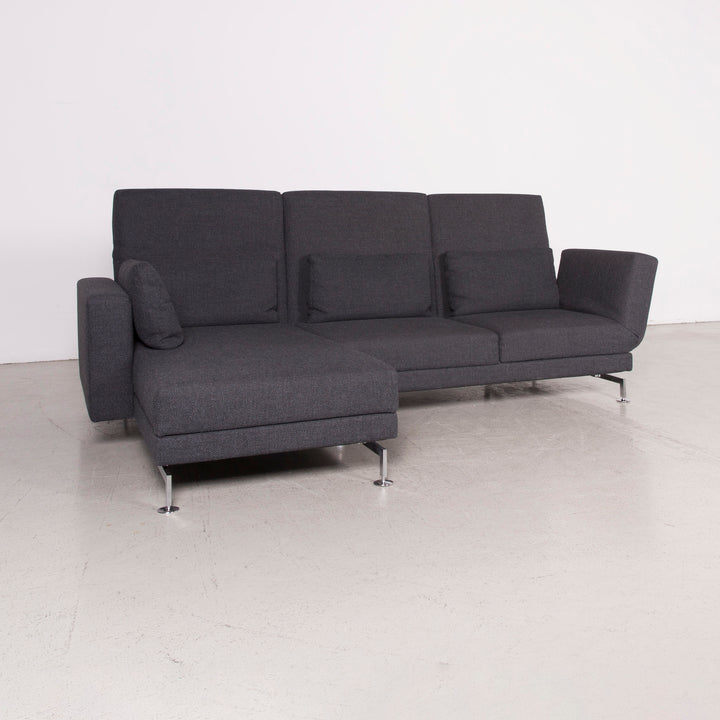 Brühl Moule Designer Stoff Sofa Grau Ecksofa Hocker Couch Chrom #8152