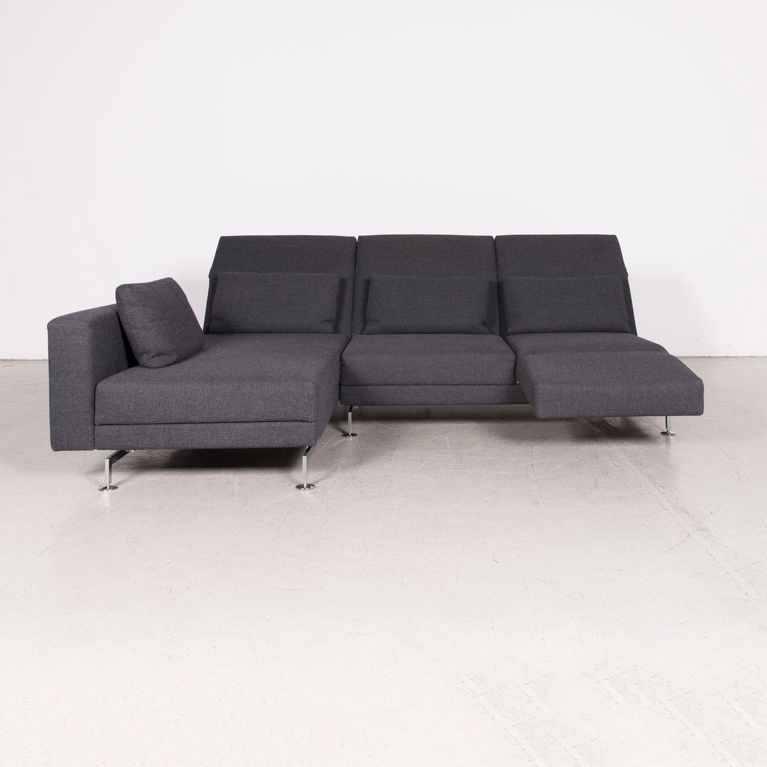 Brühl Moule Designer Stoff Sofa Grau Ecksofa Hocker Couch Chrom #8152