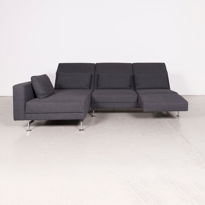 Brühl Moule Designer Stoff Sofa Grau Ecksofa Hocker Couch Chrom #8152