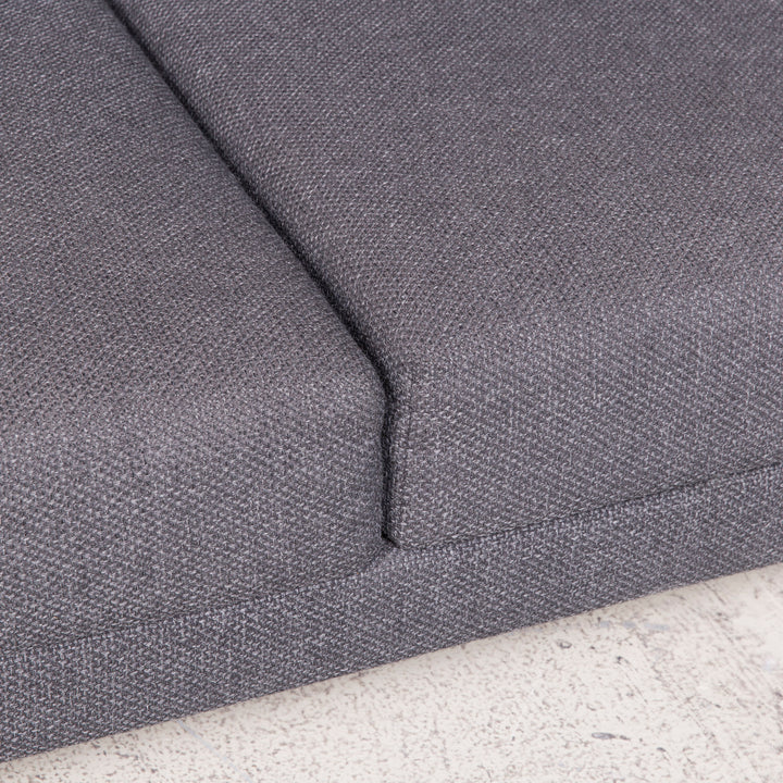 Brühl Moule Designer Stoff Sofa Grau Ecksofa Hocker Couch Chrom #8152
