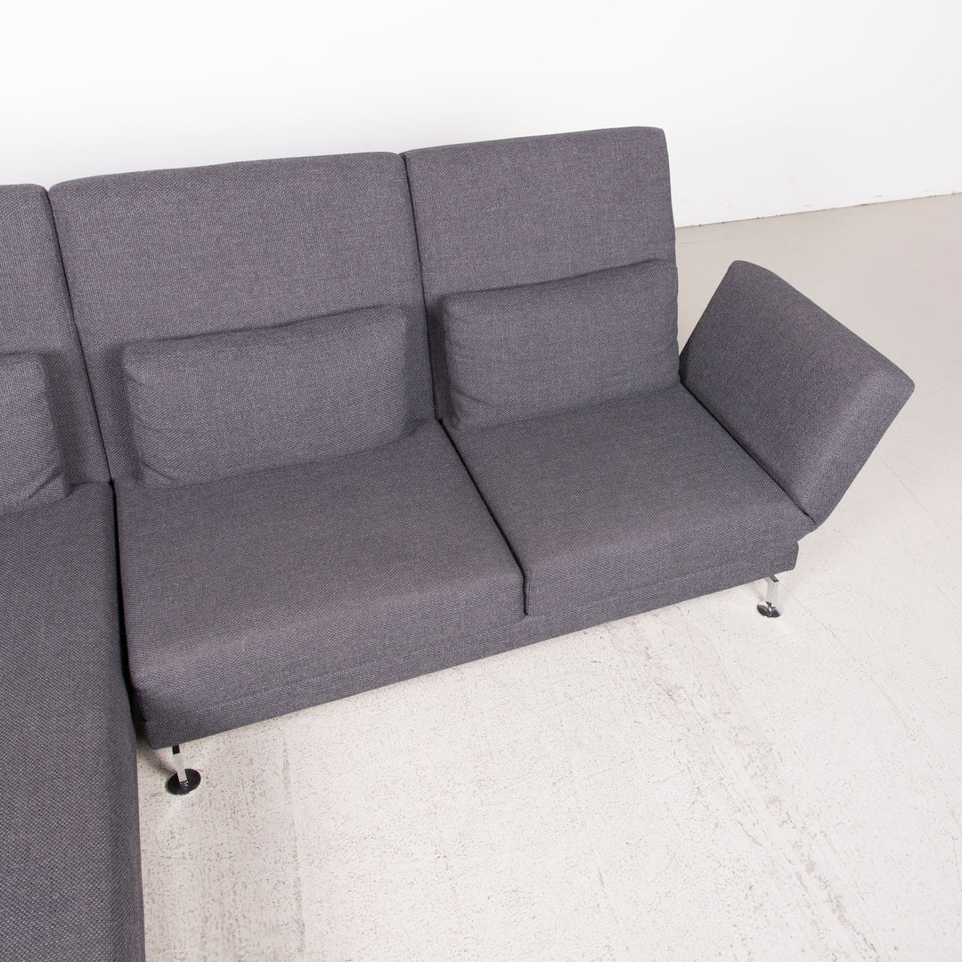Brühl Moule Designer Stoff Sofa Grau Ecksofa Hocker Couch Chrom #8152