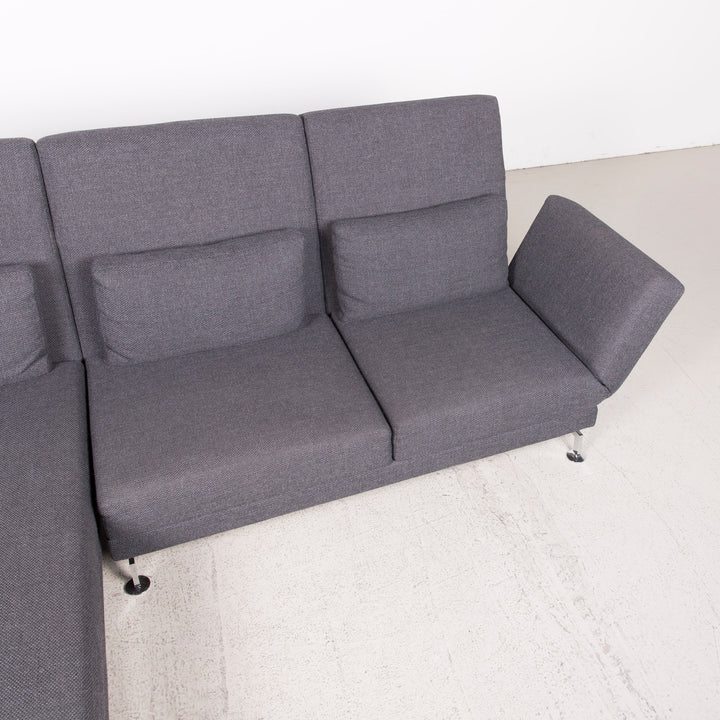 Brühl Moule Designer Stoff Sofa Grau Ecksofa Hocker Couch Chrom #8152