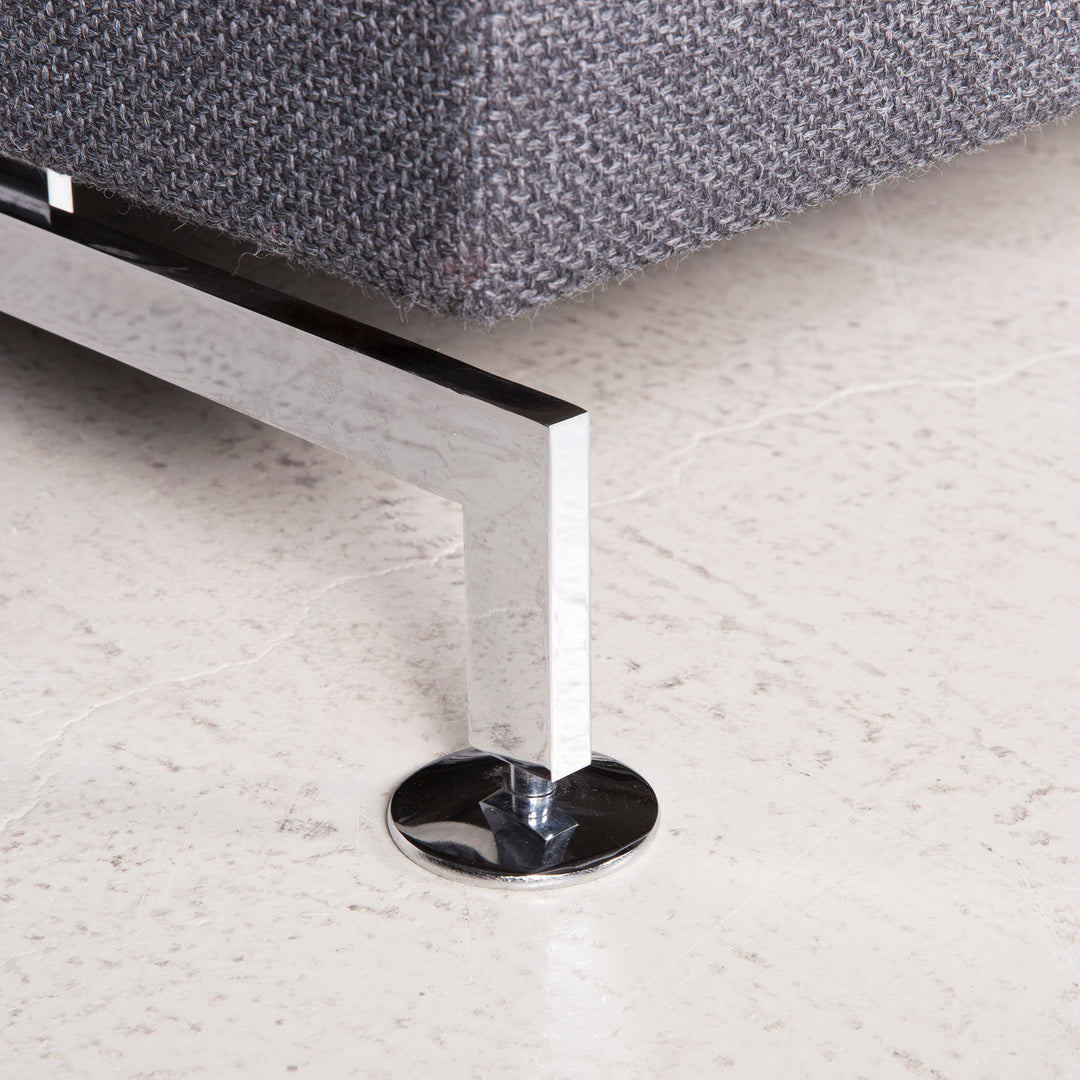 Brühl Moule Designer Stoff Sofa Grau Ecksofa Hocker Couch Chrom #8152