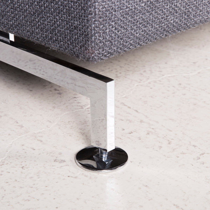 Brühl Moule Designer Stoff Sofa Grau Ecksofa Hocker Couch Chrom #8152