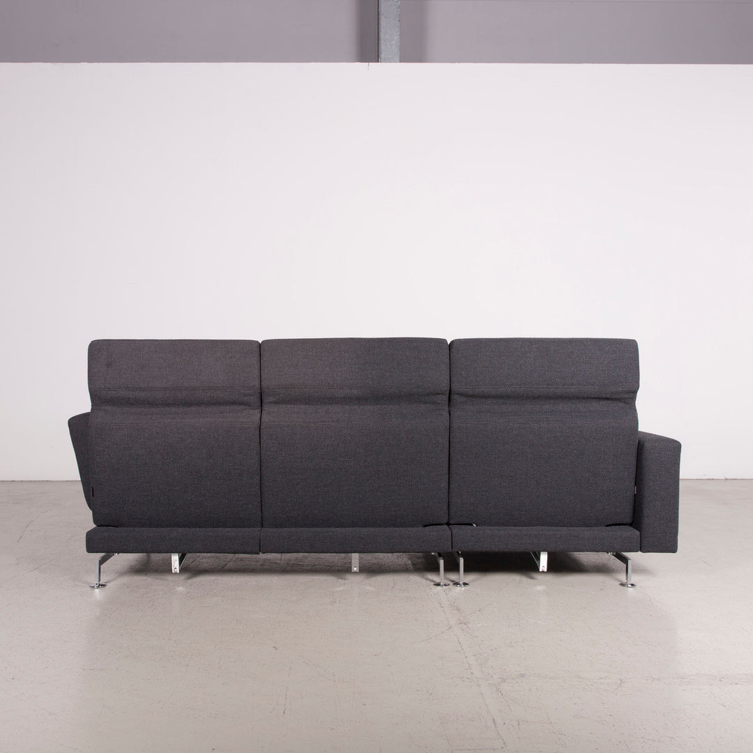 Brühl Moule Designer Stoff Sofa Grau Ecksofa Hocker Couch Chrom #8152