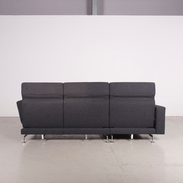 Brühl Moule Designer Stoff Sofa Grau Ecksofa Hocker Couch Chrom #8152