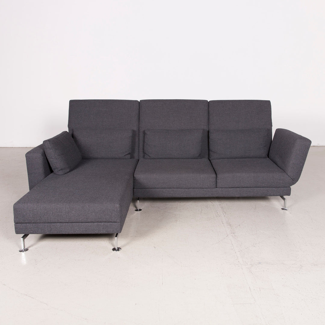 Brühl Moule Canapé design en tissu gris Canapé d'angle Chromé #7944