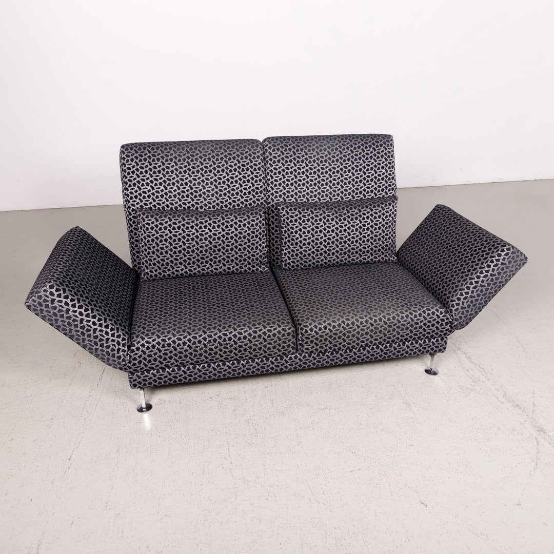 Brühl & Sippold Moule Designer Stoff Sofa Grau Zweisitzer Funktion Couch #7998