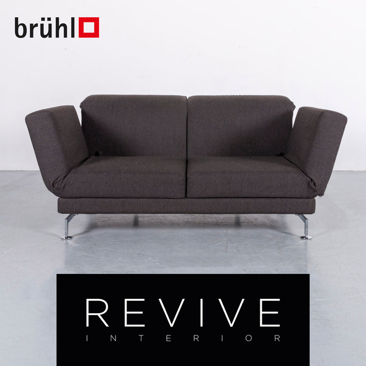 Brühl Moule Designer Stoff Sofa Grau Zweisitzer Couch Schlaffunktion #6117