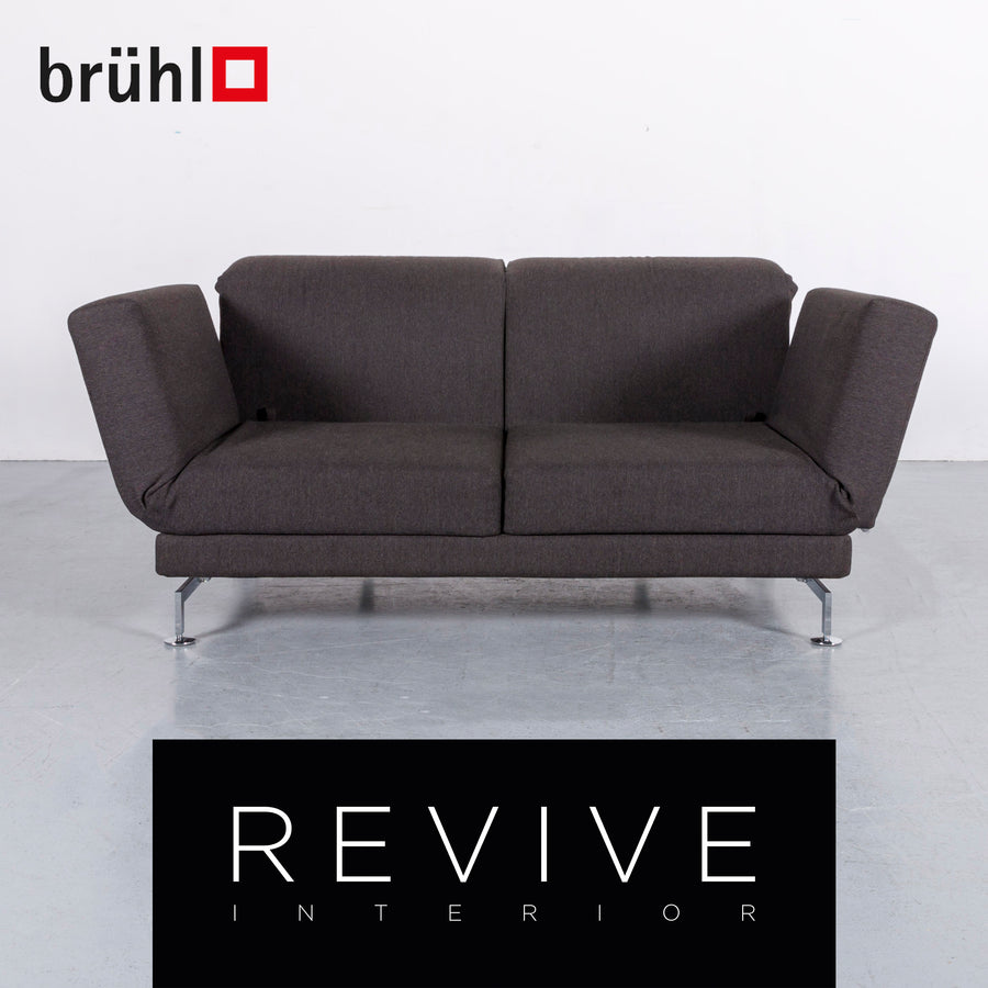 Brühl Moule Designer Stoff Sofa Grau Zweisitzer Couch Schlaffunktion #6117
