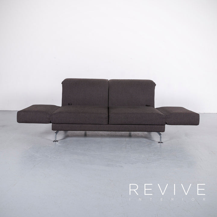 Brühl Moule Designer Stoff Sofa Grau Zweisitzer Couch Schlaffunktion #6117