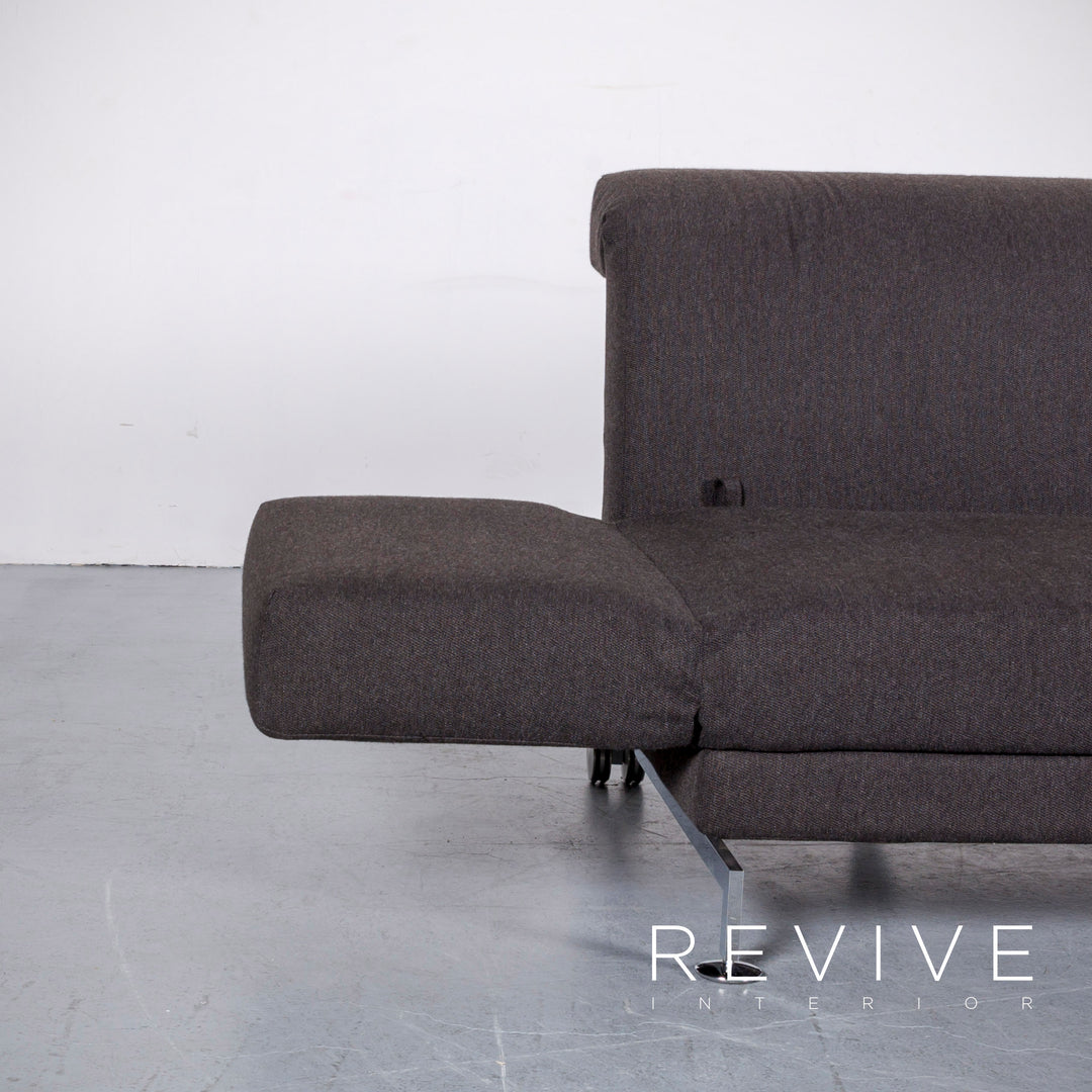 Brühl Moule Designer Stoff Sofa Grau Zweisitzer Couch Schlaffunktion #6117