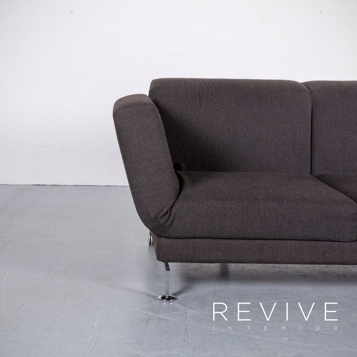 Brühl Moule Designer Stoff Sofa Grau Zweisitzer Couch Schlaffunktion #6117