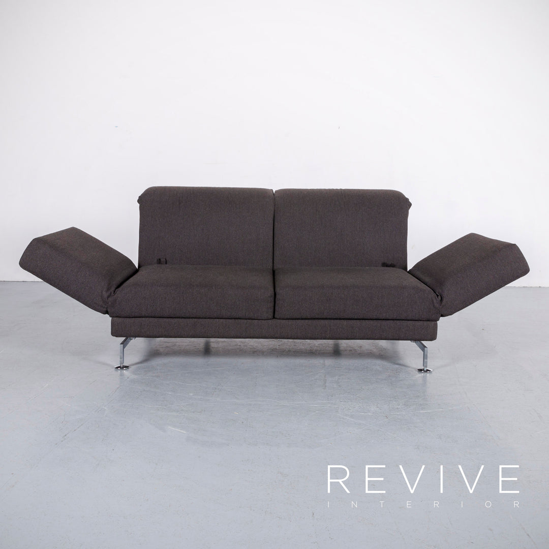 Brühl Moule Designer Stoff Sofa Grau Zweisitzer Couch Schlaffunktion #6117