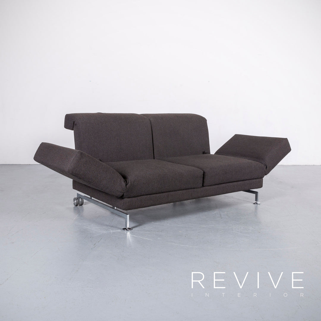 Brühl Moule Designer Stoff Sofa Grau Zweisitzer Couch Schlaffunktion #6117