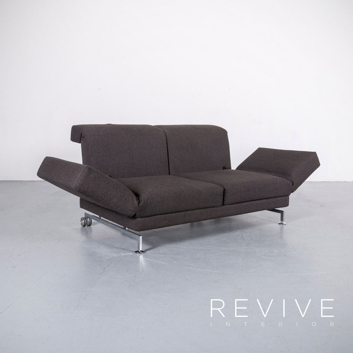 Brühl Moule Designer Stoff Sofa Grau Zweisitzer Couch Schlaffunktion #6117