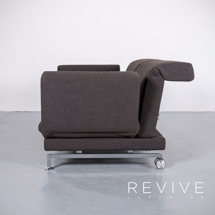 Brühl Moule Designer Stoff Sofa Grau Zweisitzer Couch Schlaffunktion #6117