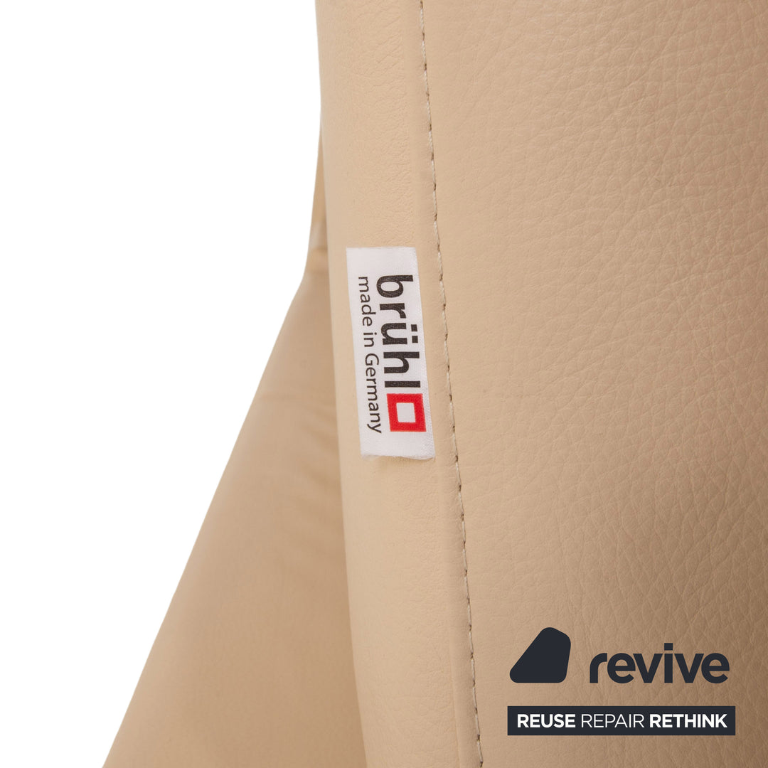 Brühl Moule Leder Ecksofa Beige Creme Schlafsofa Funktion Schlaffunktion Couch
