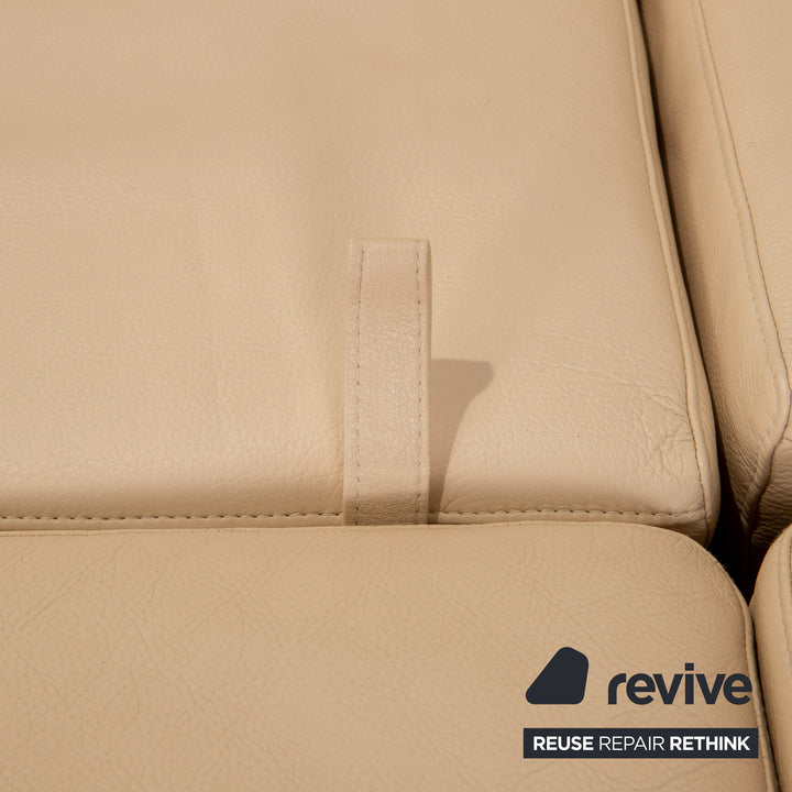 Brühl Moule Leder Ecksofa Beige Creme Schlafsofa Funktion Schlaffunktion Couch