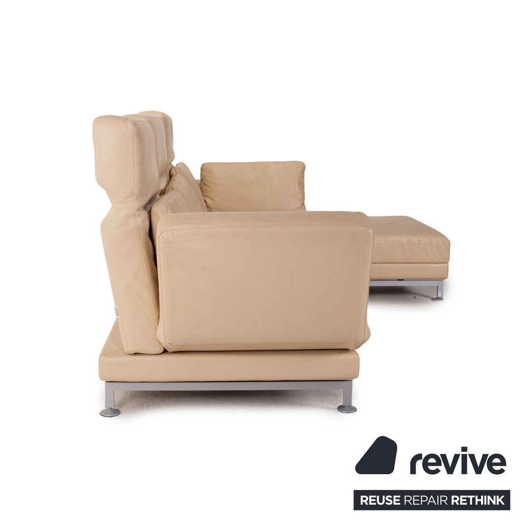 Brühl Moule Leder Ecksofa Beige Creme Schlafsofa Funktion Schlaffunktion Couch