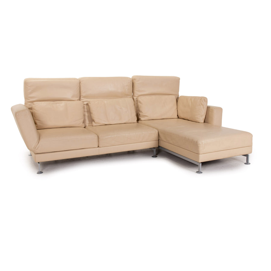 Brühl Moule Leder Ecksofa Beige Creme Schlafsofa Funktion Schlaffunktion Couch