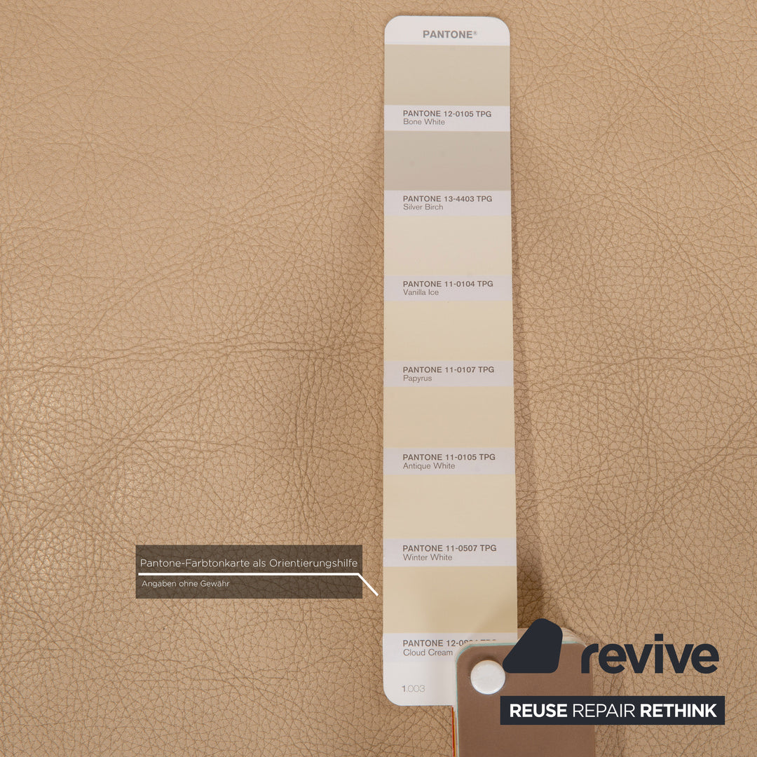 Brühl Moule Leder Ecksofa Beige Creme Schlafsofa Funktion Schlaffunktion Couch