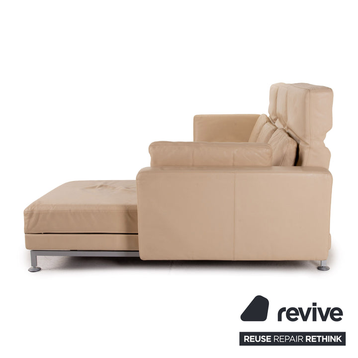 Brühl Moule Leder Ecksofa Beige Creme Schlafsofa Funktion Schlaffunktion Couch