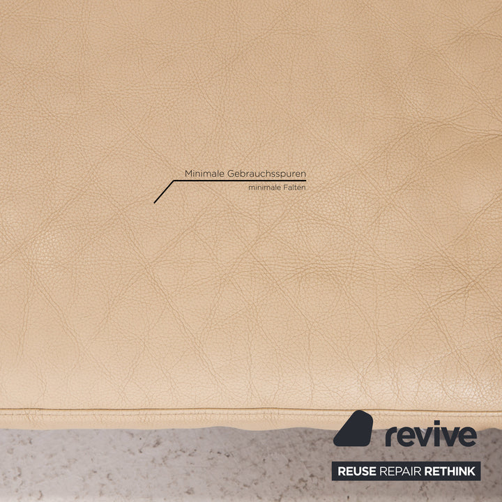 Brühl Moule Leder Ecksofa Beige Creme Schlafsofa Funktion Schlaffunktion Couch